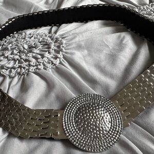 Silver Textured Women's Belt
